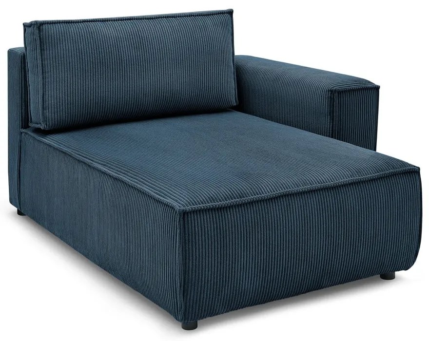 Sötétkék kordbársony kanapé modul (jobb oldali) Nihad modular – Bobochic Paris