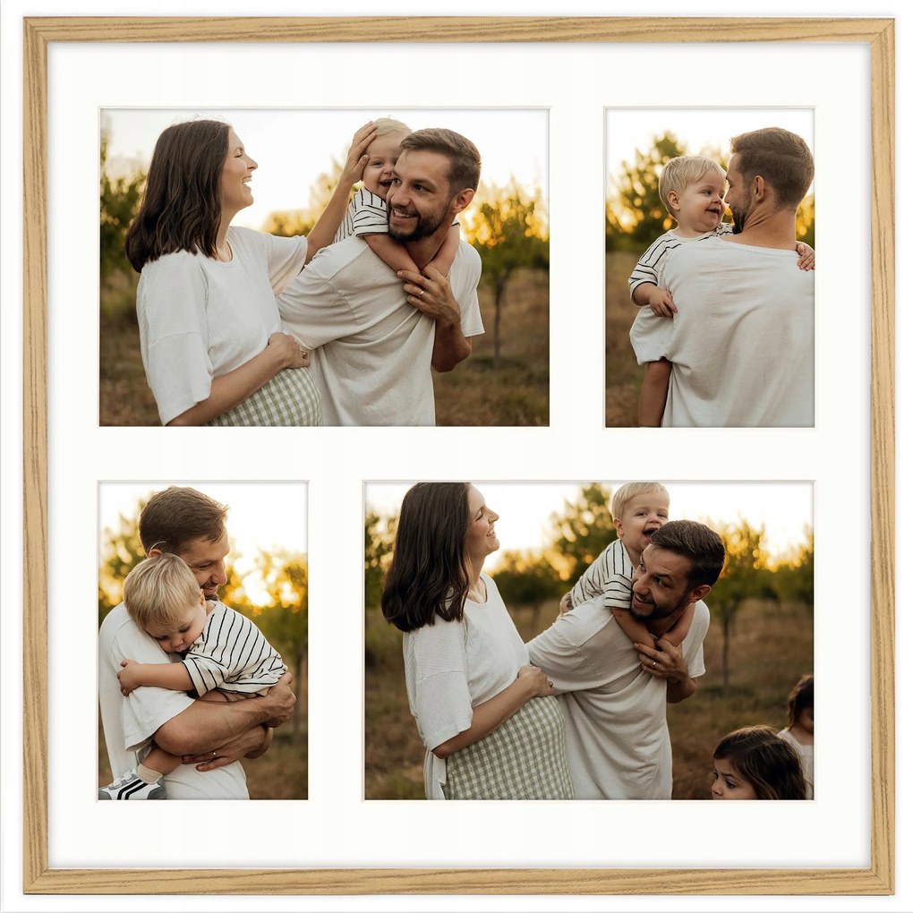 Képkeret 4 képhez 10x15 cm 15x21 cm tölgy fotógaléria 40x40 cm Framai