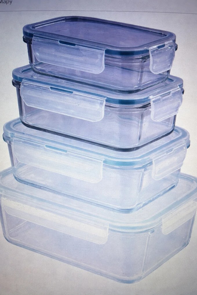 4 db-os üveg ételtároló doboz szett akcesoria