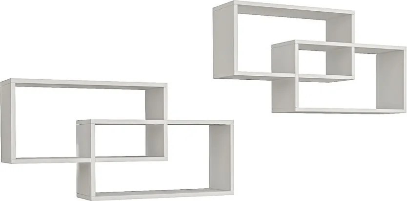 1db fali polc 104x22x45cm fehér fekete GR-01