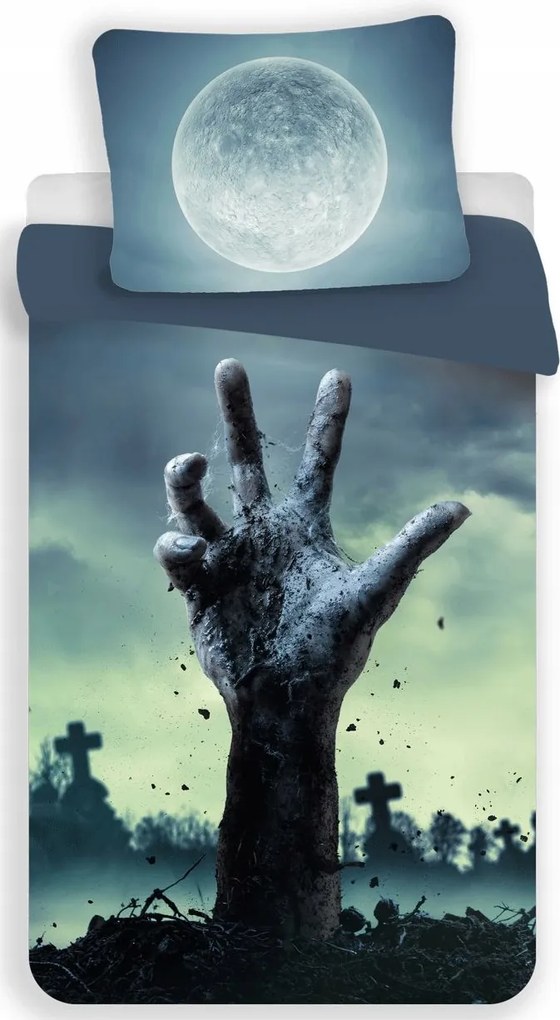 Ágyneműhuzat Zombi Temető Hold Halloween Keresztek Halott Ágyneműhuzat 3D 140x200