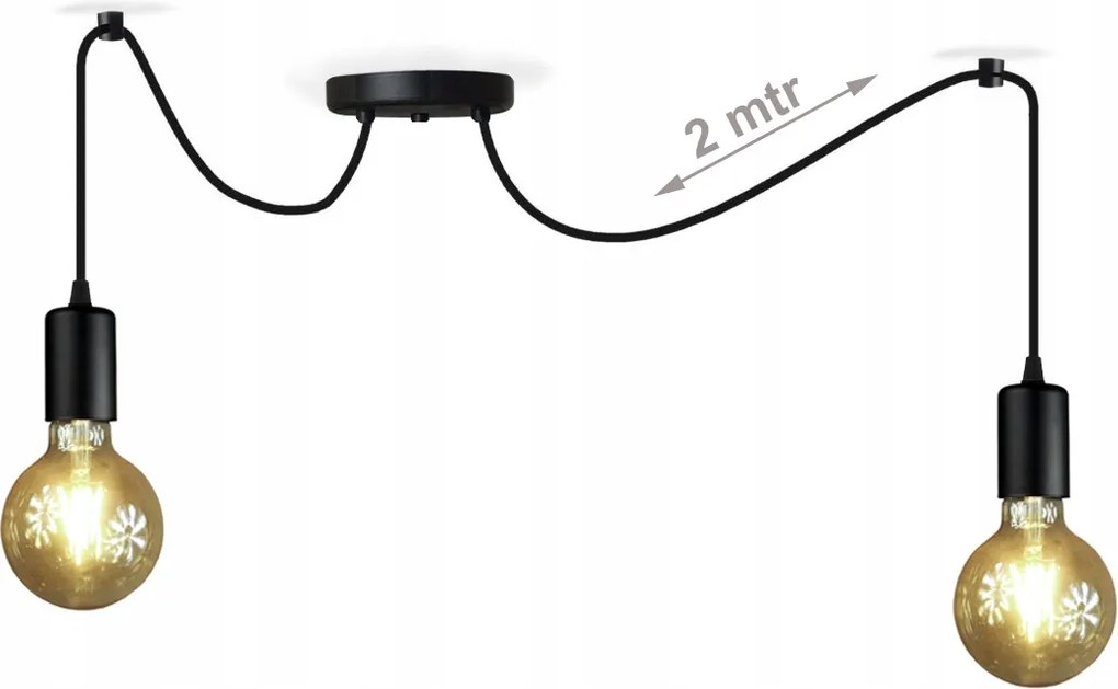 Mennyezeti függőlámpa Pók 2 csillár 2xE27 Loft asztal fölé mennyezeti lámpa