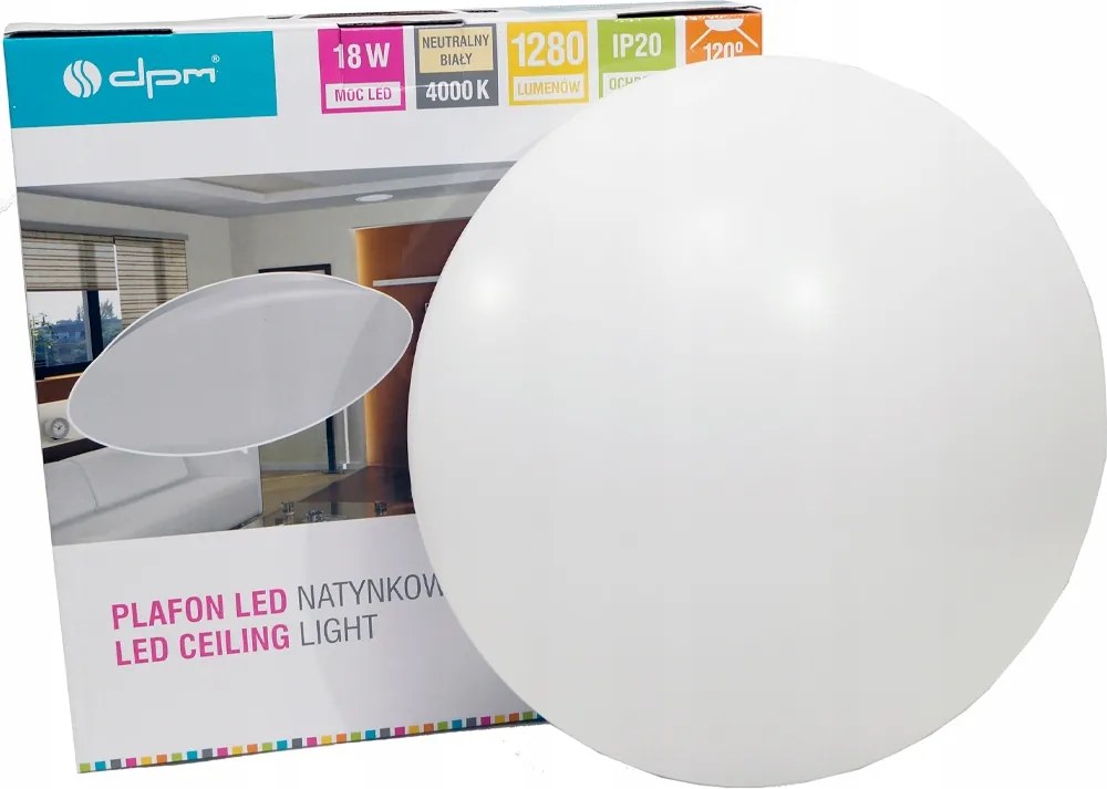 Led plafon kerek 35cm 18W neutral 1280Lm tejfehér