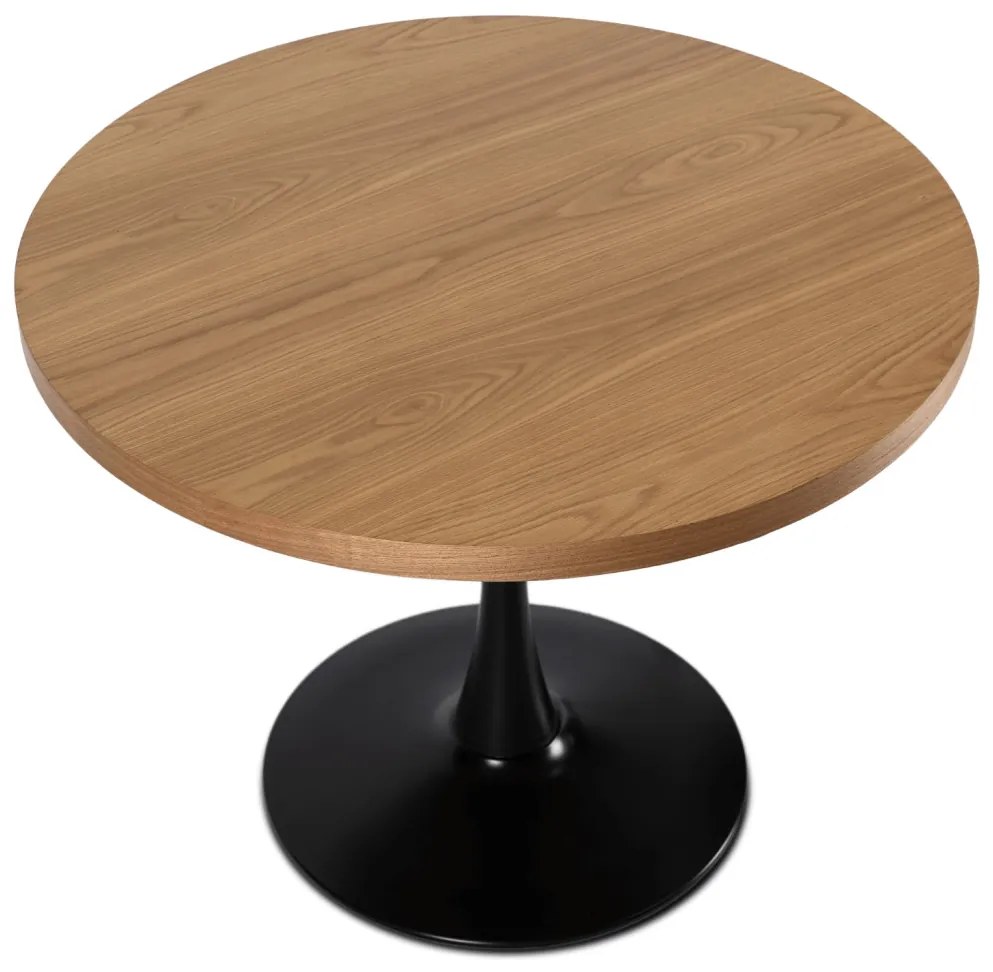 Kerek Étkezőasztal Arany Tölgy/Fekete Színben. LINO 100 cm