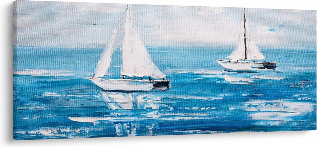 Kép - Egy jacht festése a tengeren (120x50 cm)