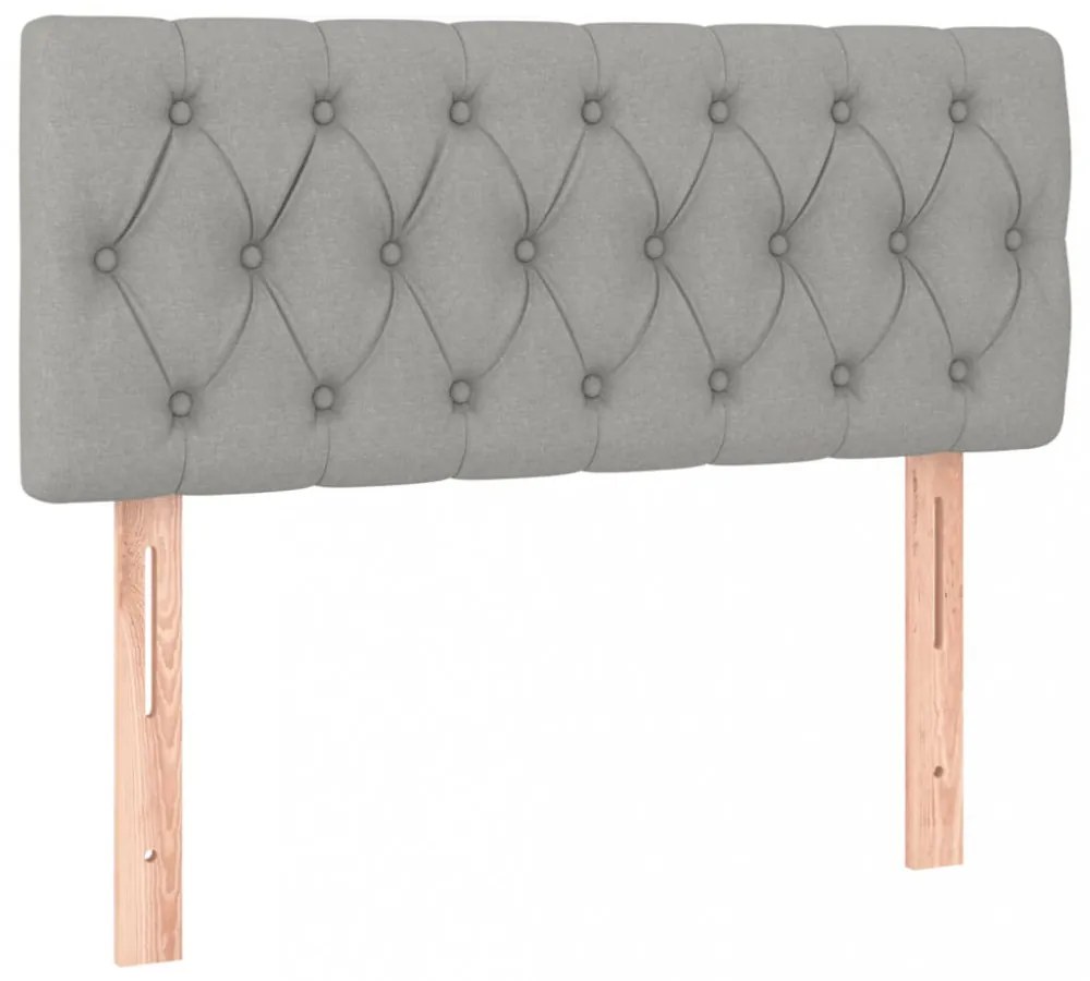 világosszürke szövet LED-es fejtámla 100 x 7 x 78/88 cm