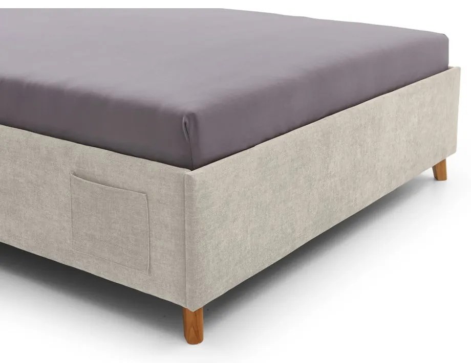 Bézs kárpitozott gyerekágy ágyrács nélkül 90x200 cm Fun – Meise Möbel