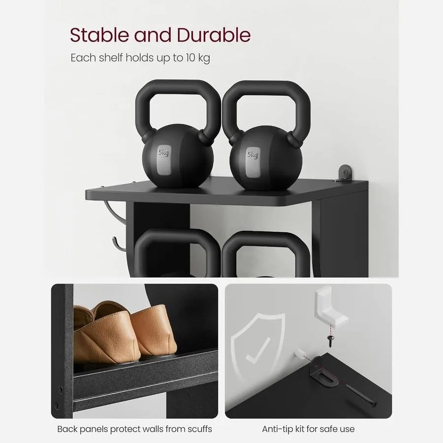 Vékony cipőtartó, keskeny cipőtároló rendszer, 6 szintes, fekete