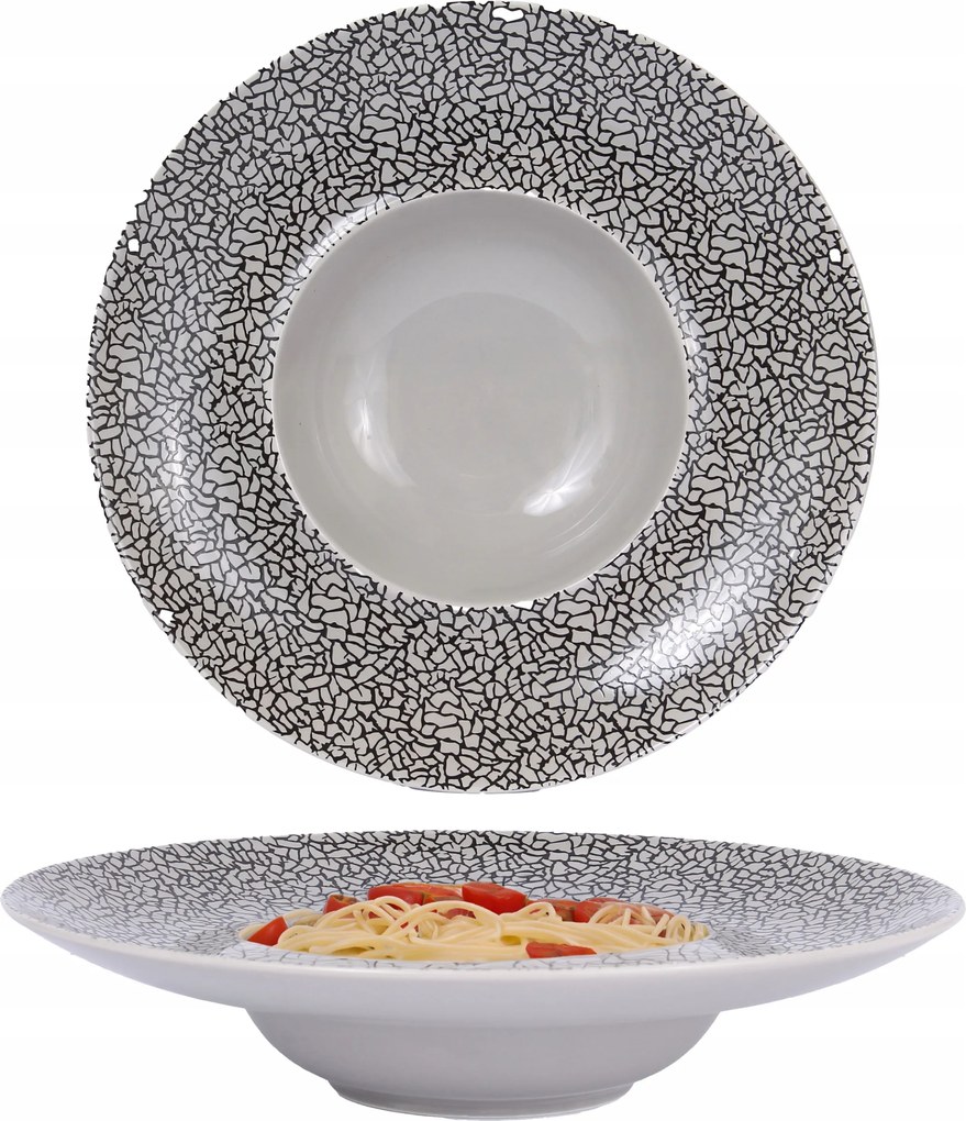 Tésztatál pasztához 28 cm Bogucice Zina Grey Night porcelán