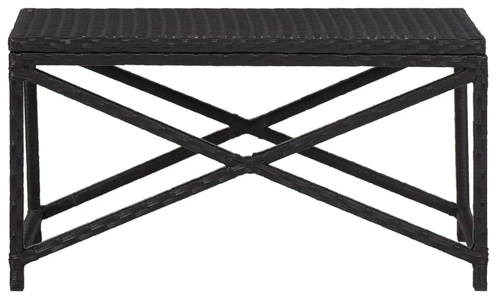 vidaXL fekete polyrattan kerti pad 80 cm