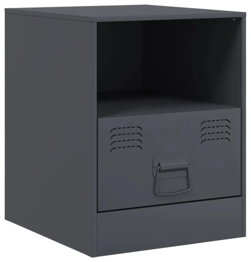 vidaXL antracitszürke acél éjjeliszekrény 34,5 x 39 x 44 cm