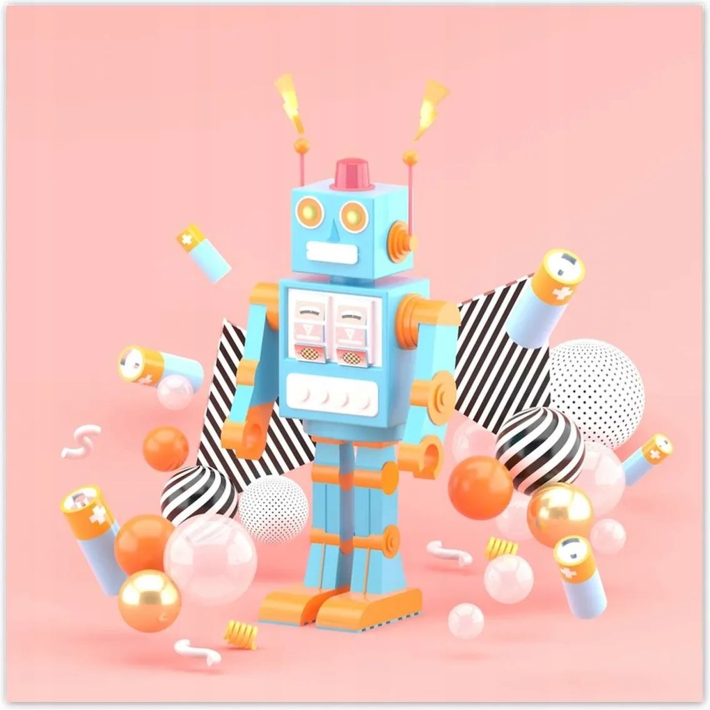 Poszterek 100x100 Robot Rózsa Kék