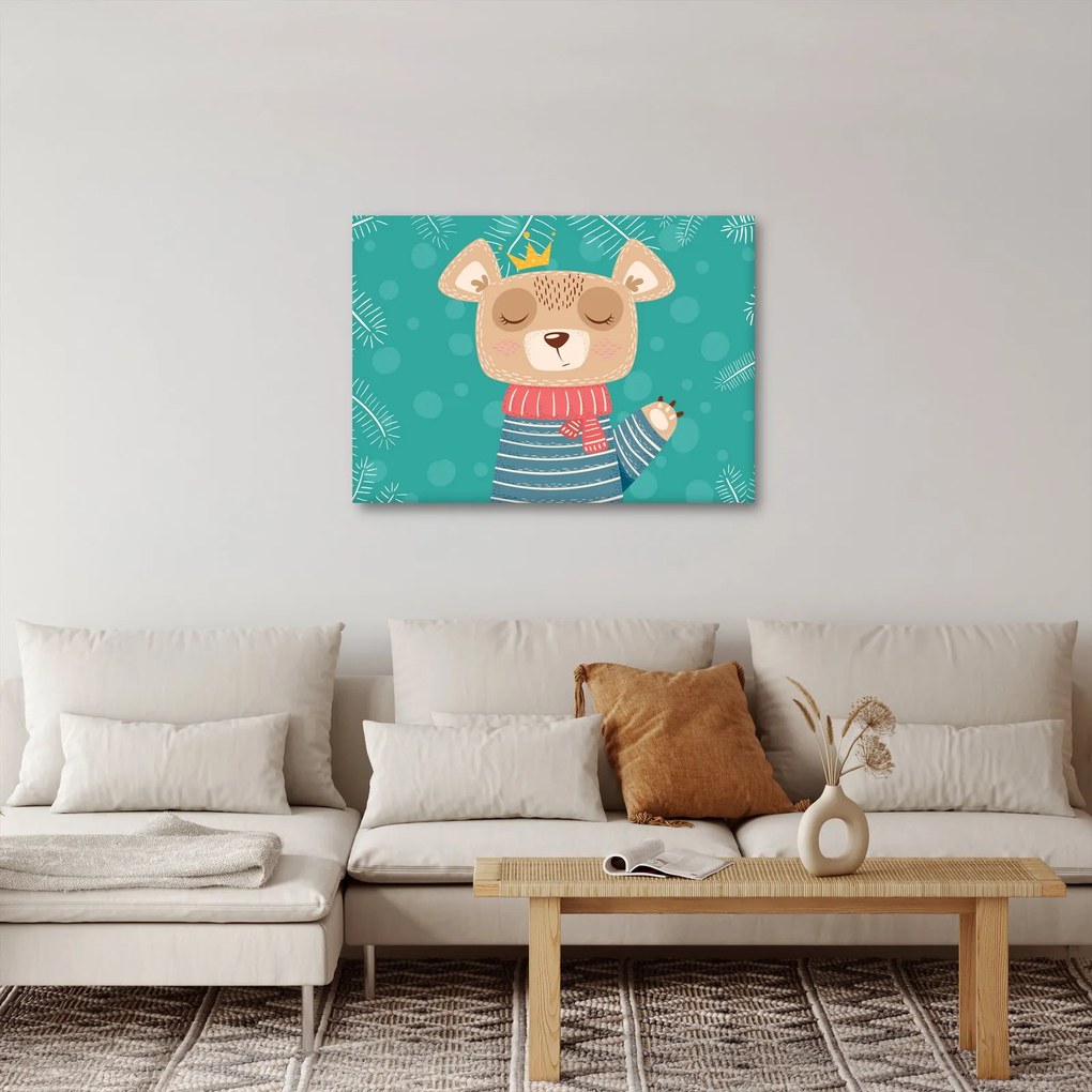 Kép - Integető mackó (70x50 cm)