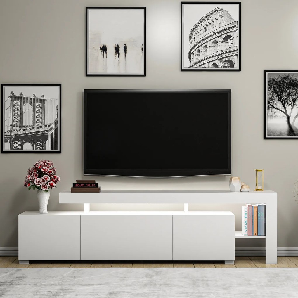TV asztal/szekrény Belize (fényes fehér). 1072527