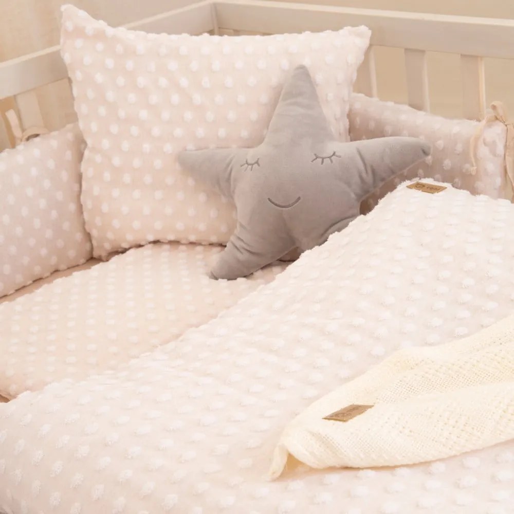 Bézs pamutkeverék gyerek ágyneműhuzat babaágyhoz 100x135 cm Frosty Almond – Roba