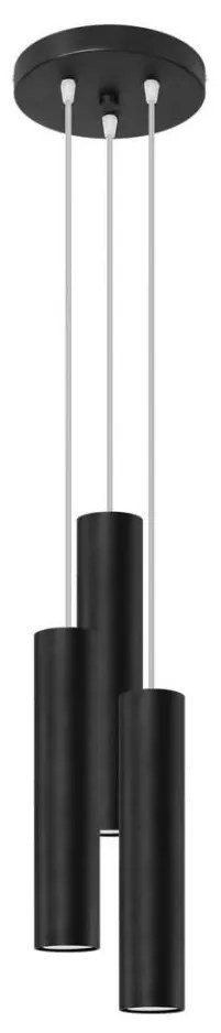 Sollux SL.1079 - Csillár zsinóron LAGOS 3xGU10/10W/230V fekete