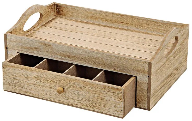 Tea tálaló tálca TEABOX 30x20 cm-es fiókkal