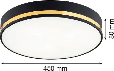 ARGON 6141 AMORE Ernyős Mennyezeti Lámpa Fekete, Arany E27 IP20