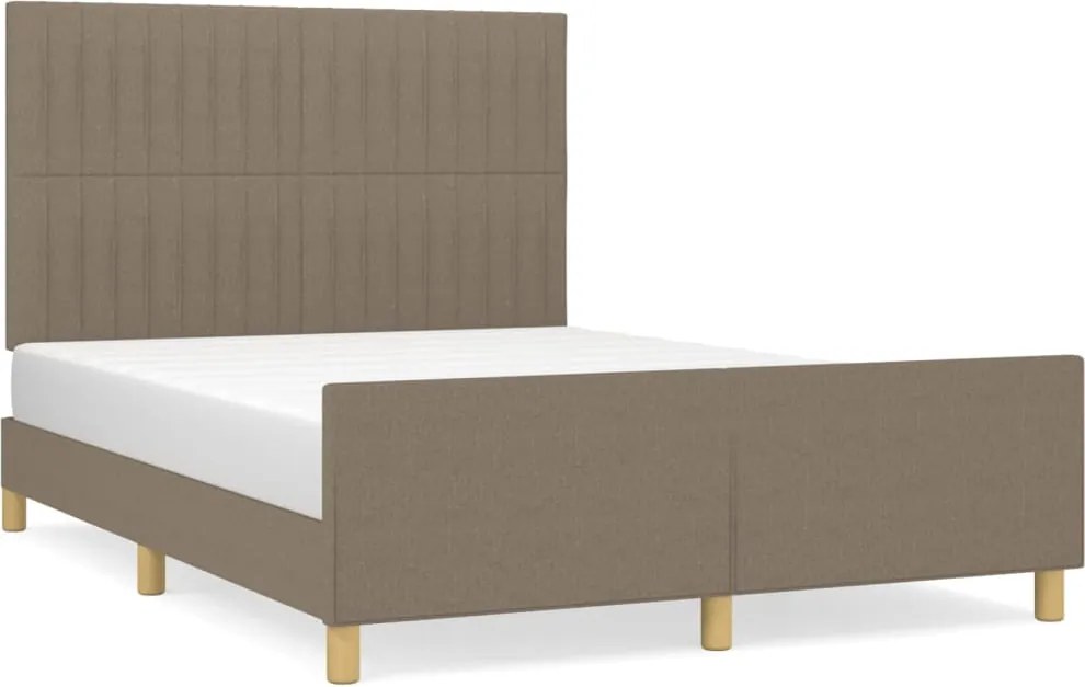 vidaXL tópszínű szövet ágykeret matrac nélkül 140 x 190 cm