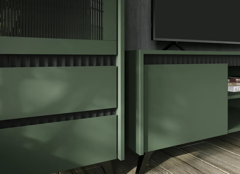 Vitrin, smoke zöld/fekete, LONGY REG1W2S