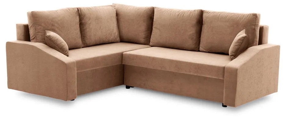 Grande Plus sarokkanapé, baloldali, szövet anyag, barna