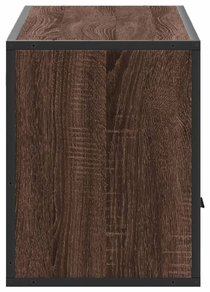 barna tölgy színű szerelt fa és fém TV-szekrény 100x31x39,5 cm