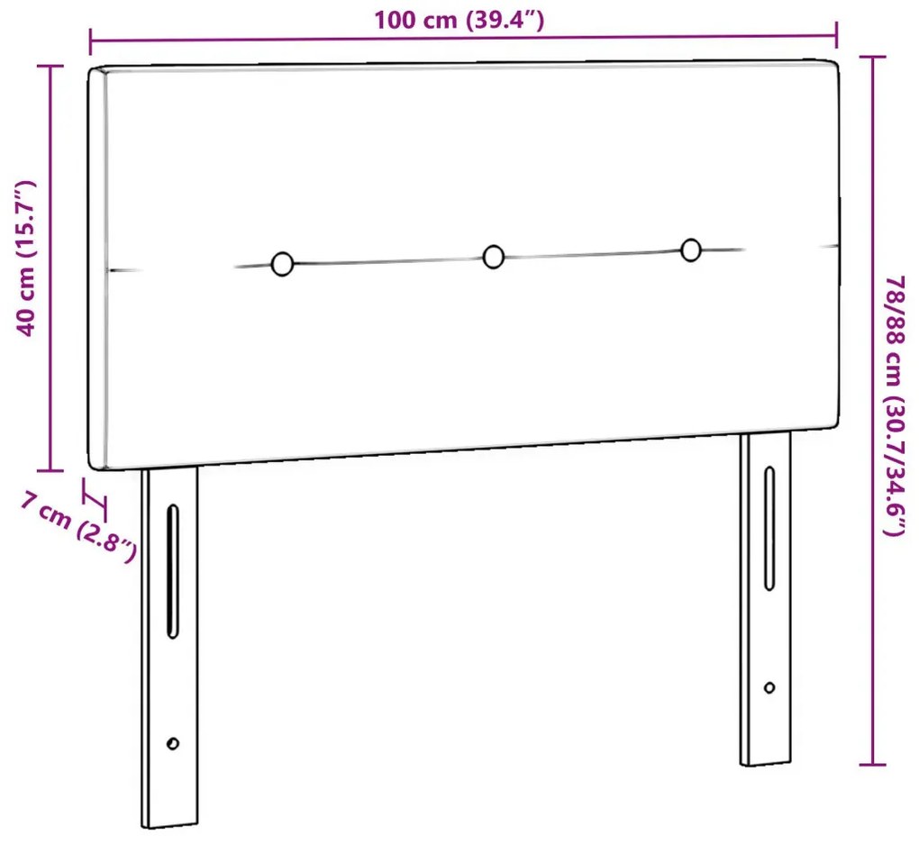 Kárpitozott fejtámla Gombos Kék 100 cm Szövet