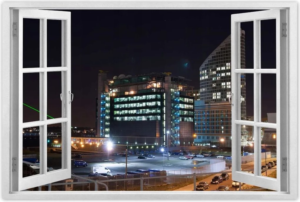 Poszterek 90x60 Éjszaka Kilátás a felhőkarcolókra