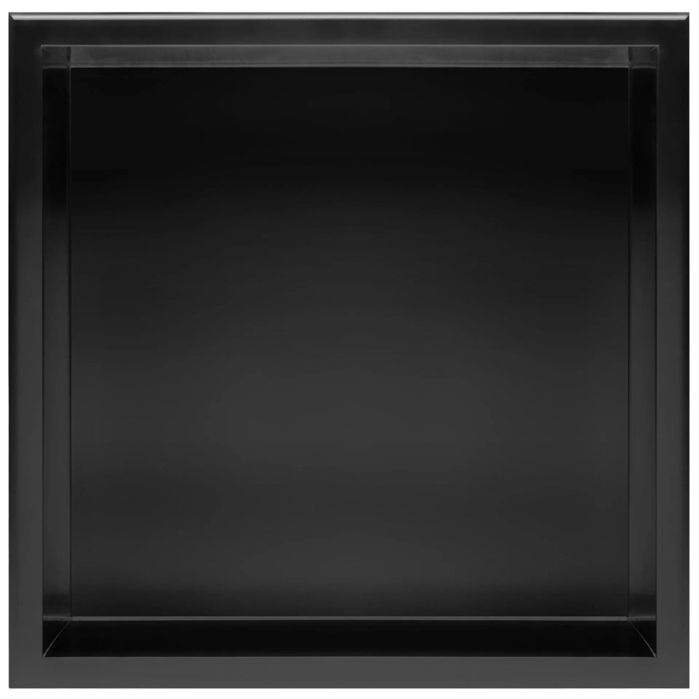 Süllyesztett fürdőszobai polc 30x30 matt fekete