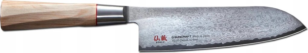 Japán kés Santoku 167 Senzo Twisted Octagon