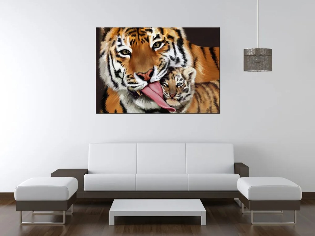 Gario Vászonkép Tigris és kis tigris Méret: 30 x 20 cm