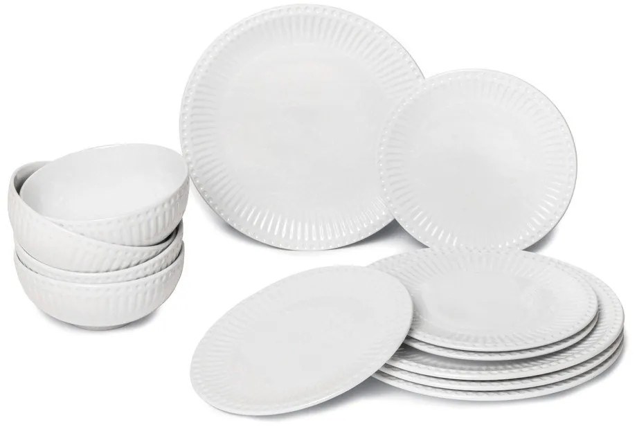 Porcelán négyszemélyes étkészlet 12 db-os Purita – Bonami Essentials