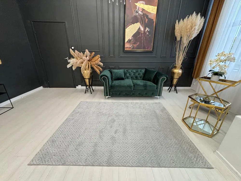 Salerno 3649 szürke shaggy szőnyeg 160x220 cm