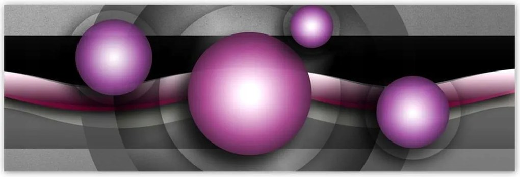 Poszterek 200x66 Lila gömbök Absztrakt