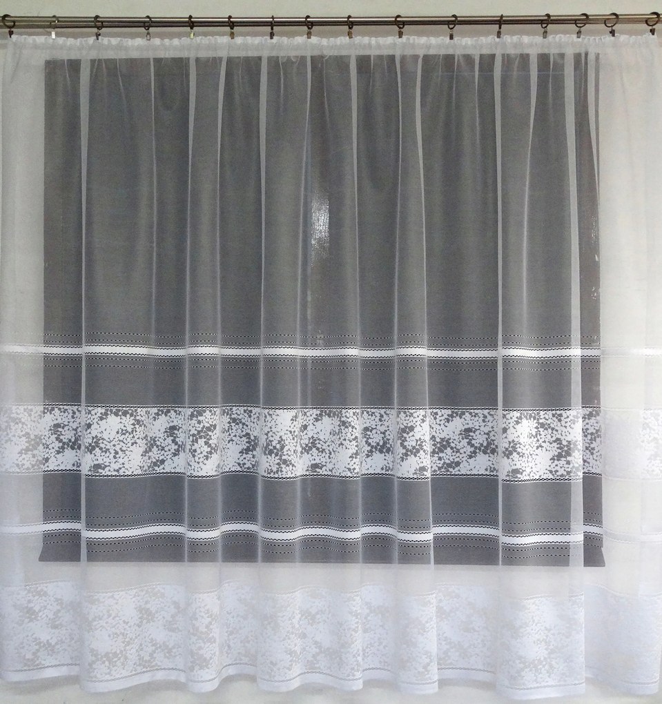 Mg Függöny jacquard 618/349 Fehér 500X180 M szalaggal