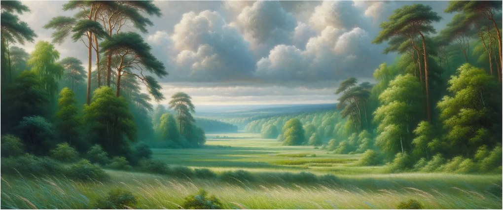 Kép - Zöld táj (120x50 cm)