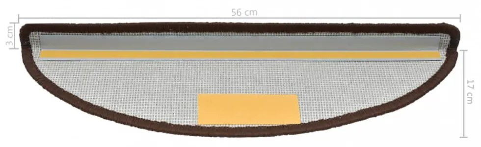 vidaXL 15 db barna lépcsőszőnyeg 56 x 17 x 3 cm