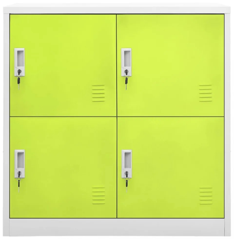 2 db világosszürke-zöld acél zárható szekrény 90x45x92,5 cm