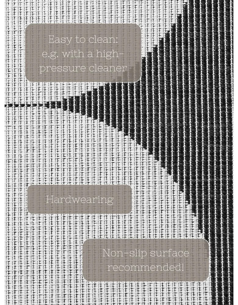 Fekete-fehér kültéri-beltéri futószőnyeg 80x250 cm Duet Bowen – NORTHRUGS