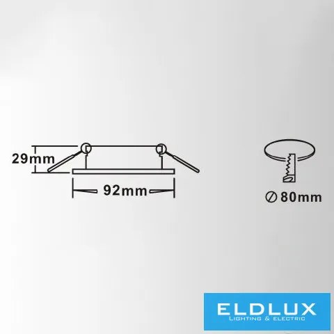 UNIVERSO Süllyesztett spot lámpatest 1*MR16 króm 92x92x29mm/∅80mm