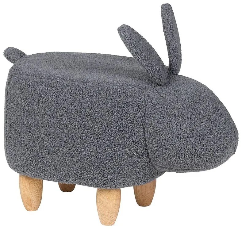 Szürke szövet állatos puff 57 x 36 cm BUNNY Beliani