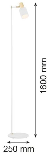 Argon 4258 - Állólámpa DORIA 1xE27/15W/230V fehér/sárgaréz