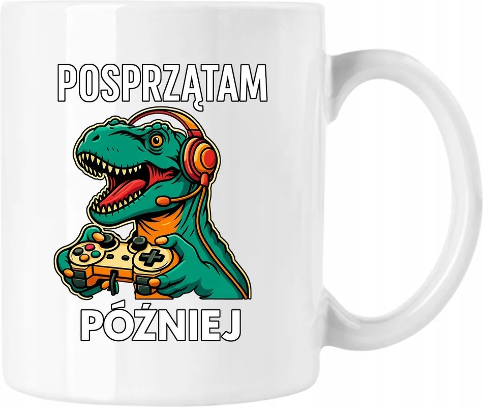 Majd én takarítok később Bögre Gamer Játékos Fehér 330ml