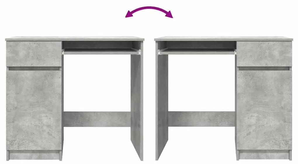 betonszürke forgácslap íróasztal 86x49x76 cm