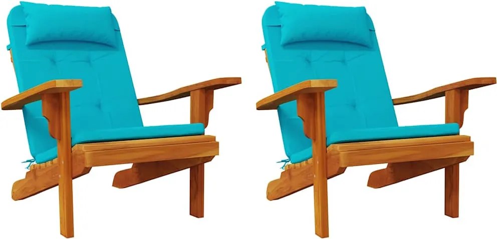 vidaXL Székpárnák Egyszínű 2 pcs Türkiz 58 x 77 x 4,5 cm Oxford Szövet