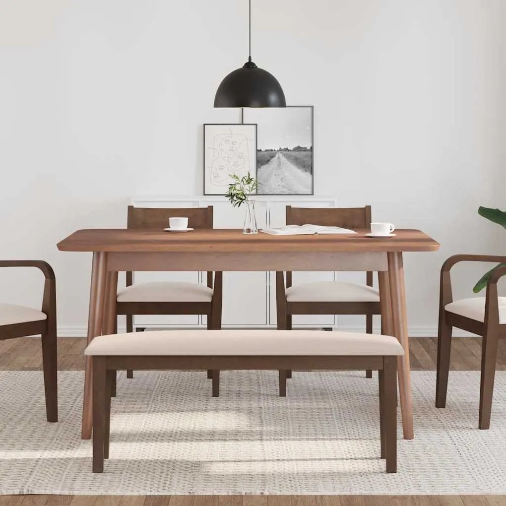 barna tömörfa gumiból pad 110 cm