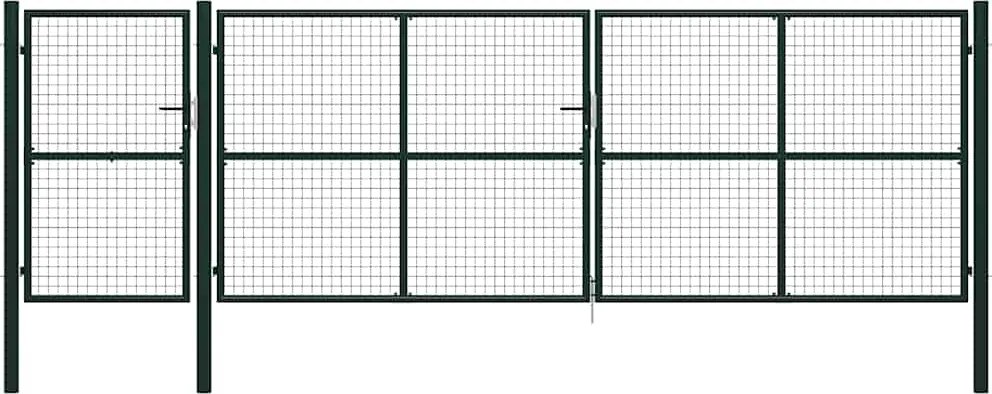 vidaXL zöld acél kerti kapu 500 x 150 cm