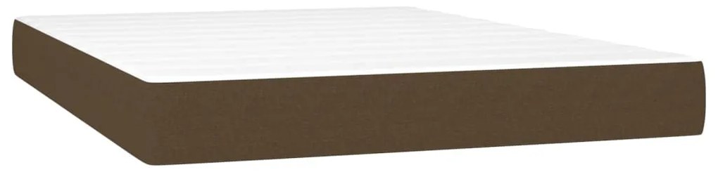 barna szövet rugós és LED-es ágy matraccal 140x190 cm