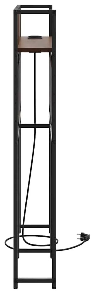 Tároló fejtámla polcokkal fejtámlával barna tölgy 80 cm Faanyag