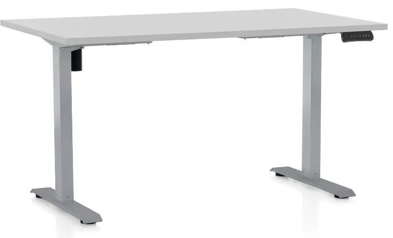 Állítható magasságú asztal OfficeTech B, 120 x 80 cm, szürke alap, világos szürke